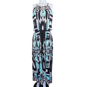 Roz & Ali Animal Style Turquoise Summer Travel Vacation Women's Maxi Dress 12